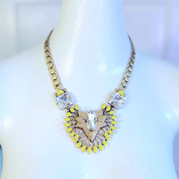 COPY - GUC | Stella & Dot Nora Statement Necklace | Gold Yellow Burst & Clear S… - Picture 2 of 7